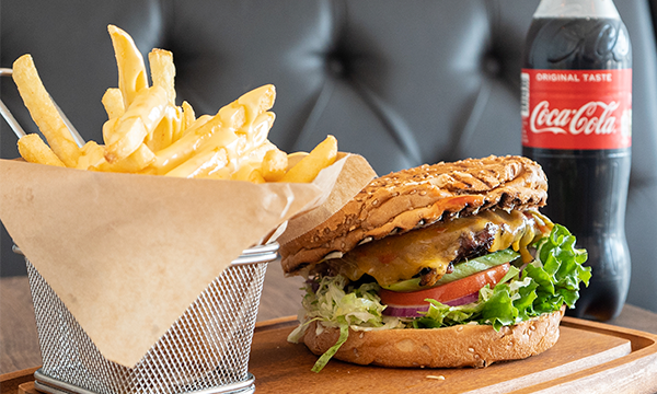 Tasty Fries, Cheese burger & coca cola